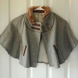 Cape fur lined jacket